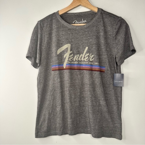 Fender Tops - NWT Fender Lucky Brand T Shirt Womens Guitar Gray Tee